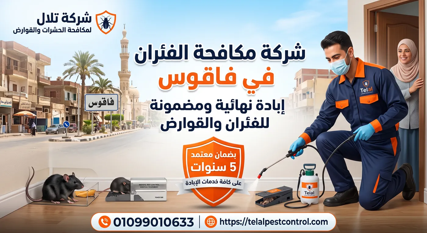 فني شركة تلال أثناء مكافحة الفئران في فاقوس بمحافظة الشرقية